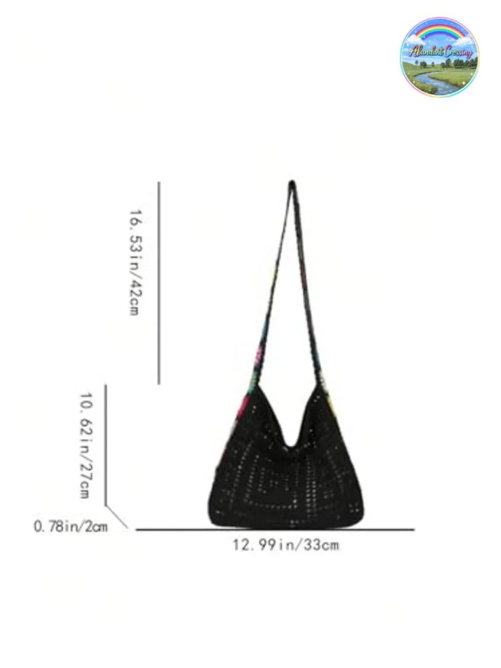 Boho Embroidery Crochet Knit Crossbody Tote Shoulder Bag Hollow Out Handbag